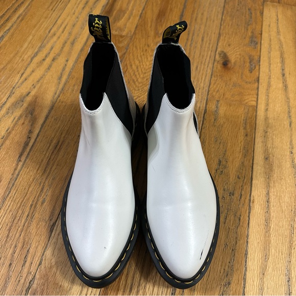 Dr Martens White Leather Bianca Chelsea Boots Size 7 - Picture 3 of 11